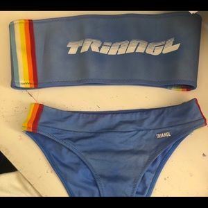 Triangl blue strapless bikini